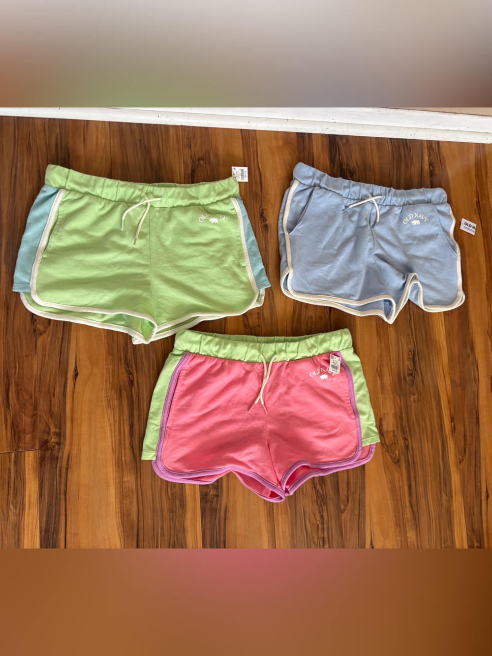 3 Girls Old Navy Colorblock Athletic Lounge Shorts - Pink, Green, Blue size XL